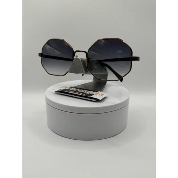 NEW Vintage Oversize Eyeglasses | Non Rx | Grey Fade Lens | Octagon Metal Frame main image 7